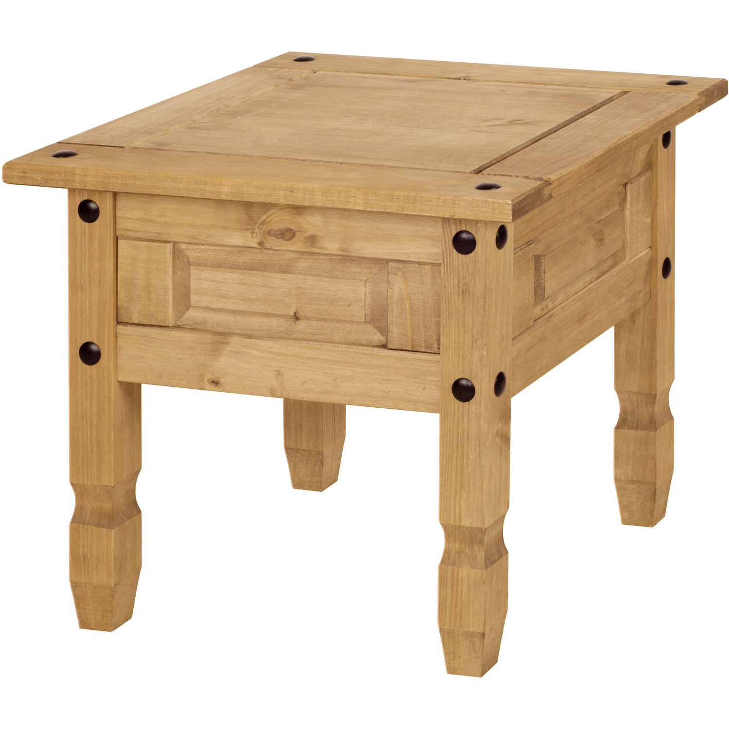 Corona Lamp Side Table - Waxed Pine