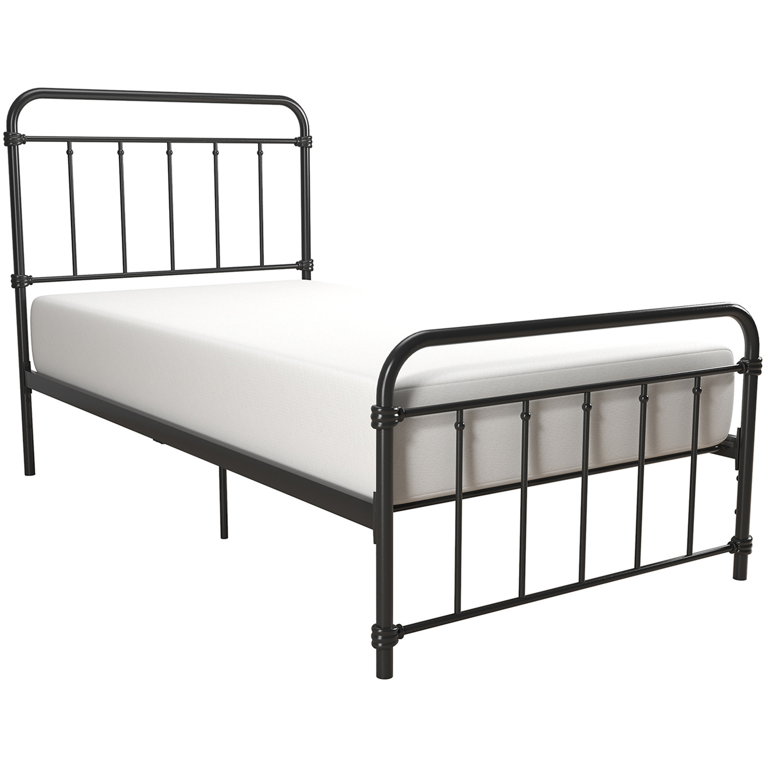 Metal Bed In Single - Black