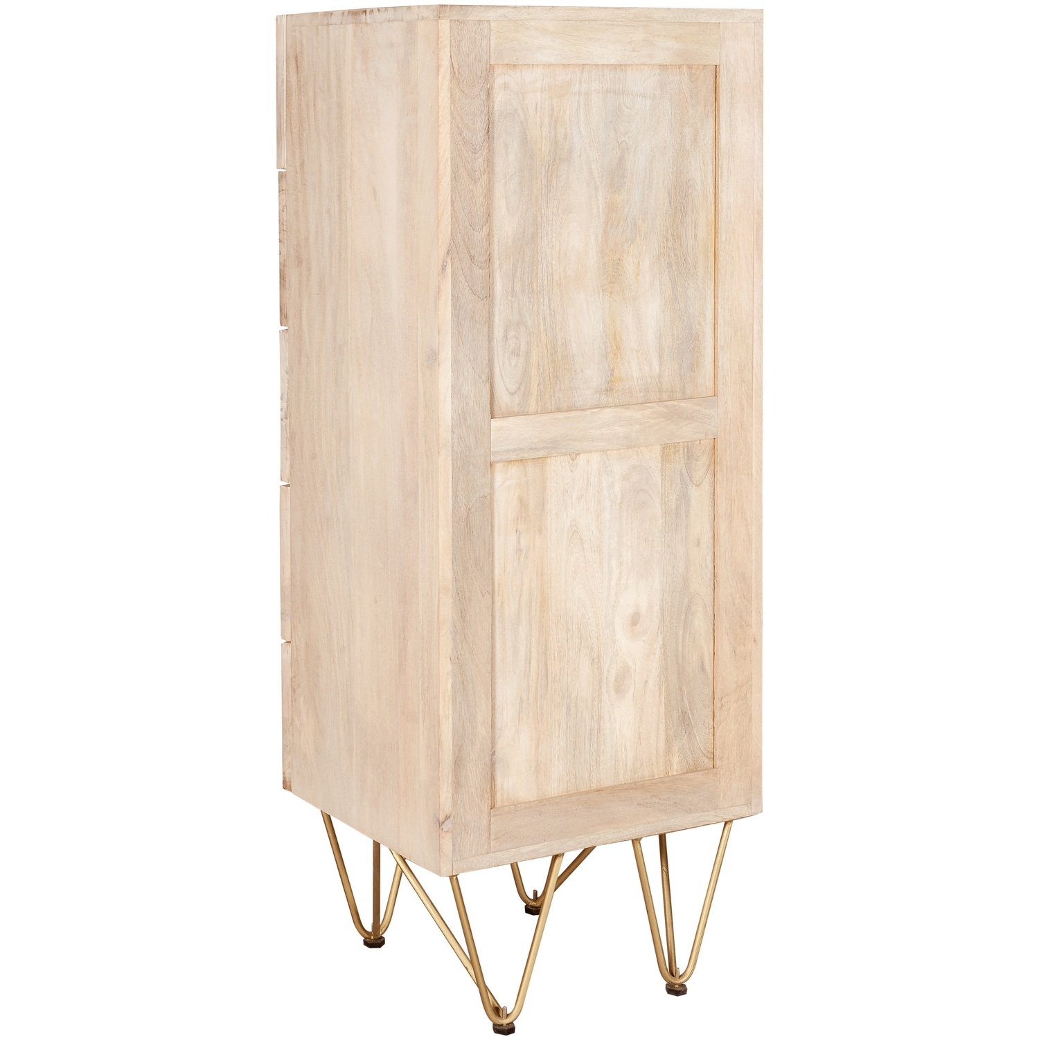 Light Gold Tall Chest Of Drawers - Brown