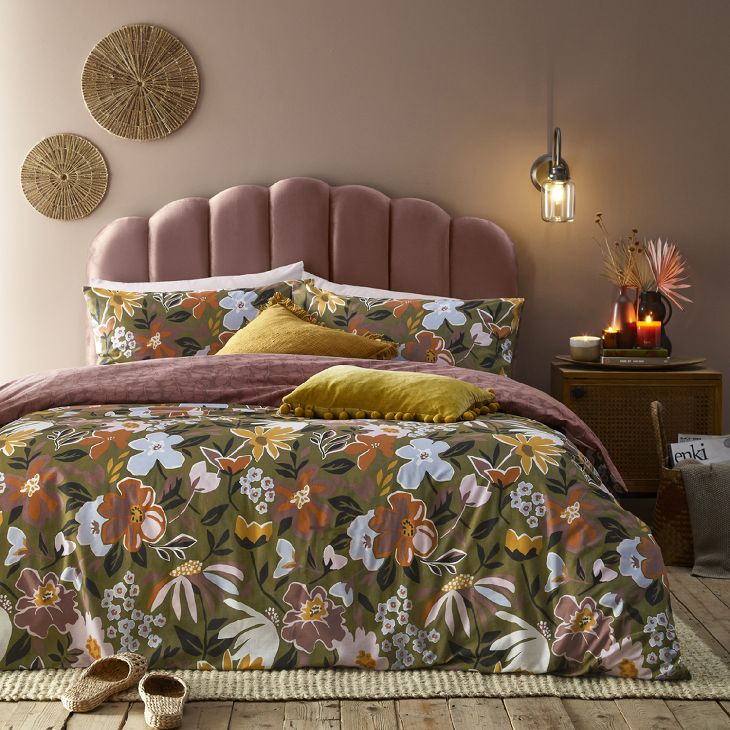 Asterea Floral Duvet Cover Set - Multicolour Double