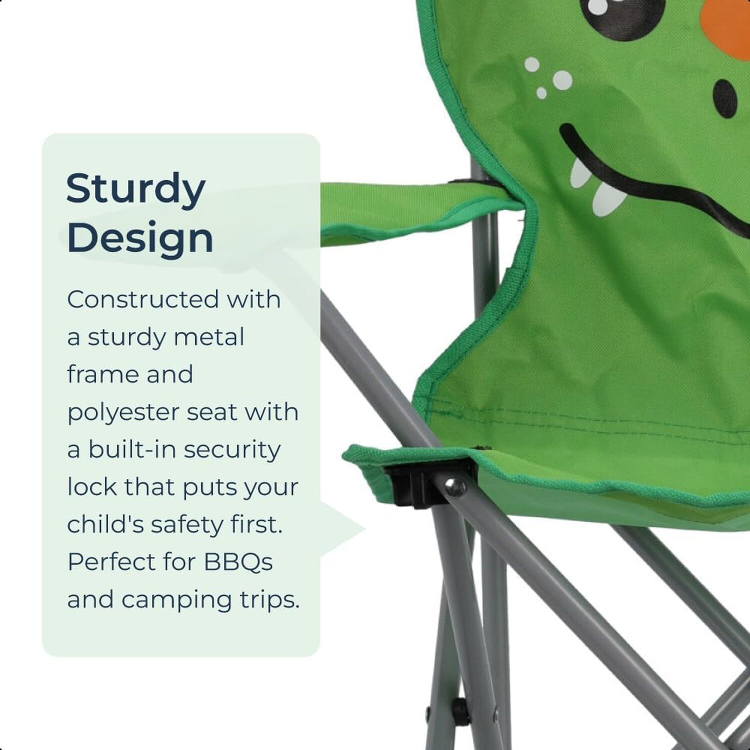 Kids Folding Deck Chair Dinosaur Animal Design Camping
