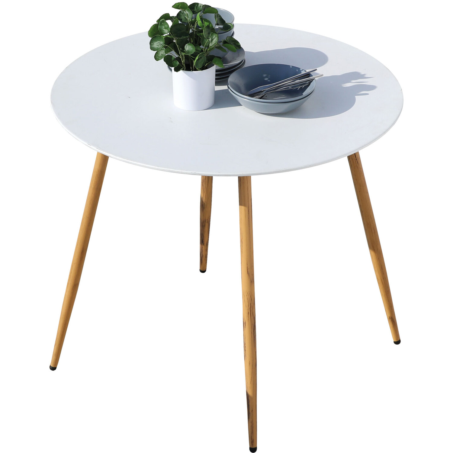 SunTime 90cm Steel Round Table