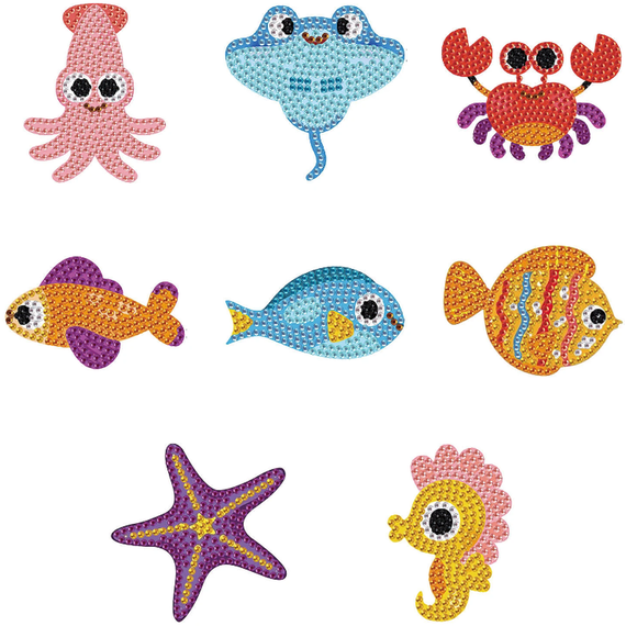 Pack of 8 Sea Creature Diamond Art Magnets