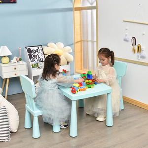 3 Pcs Kids Table and Chair Set Toddler Activity Center