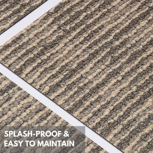 Beige / 30 Self Adhesive Vinyl Floor Tiles Faux Carpet Effect shot 5724645