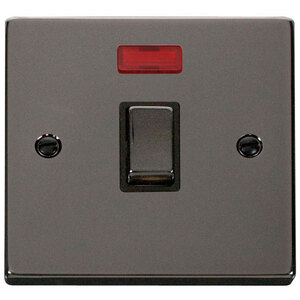Black Nickel 1 Gang 20A Ingot DP Switch With Neon