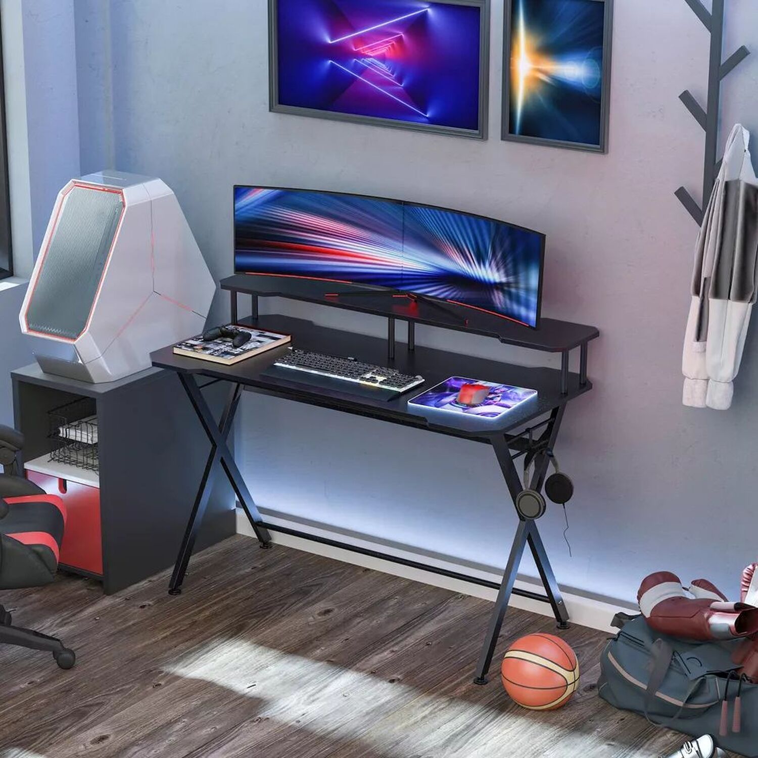 Metal Gaming Desk - Black