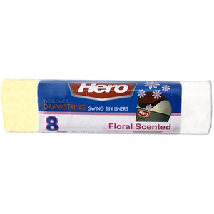 Hero 60L Scented Swing Bin Bag Liners Drawstring White