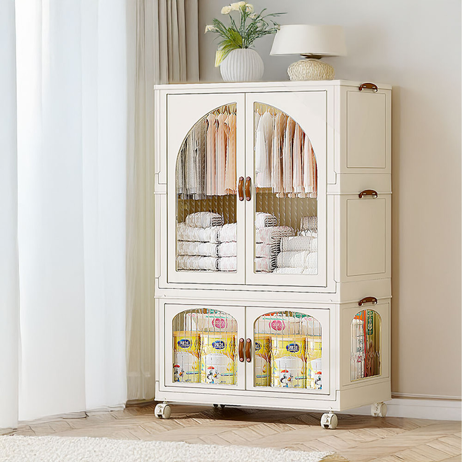 Foldable Wardrobe For Kids Room - White 118 5cm