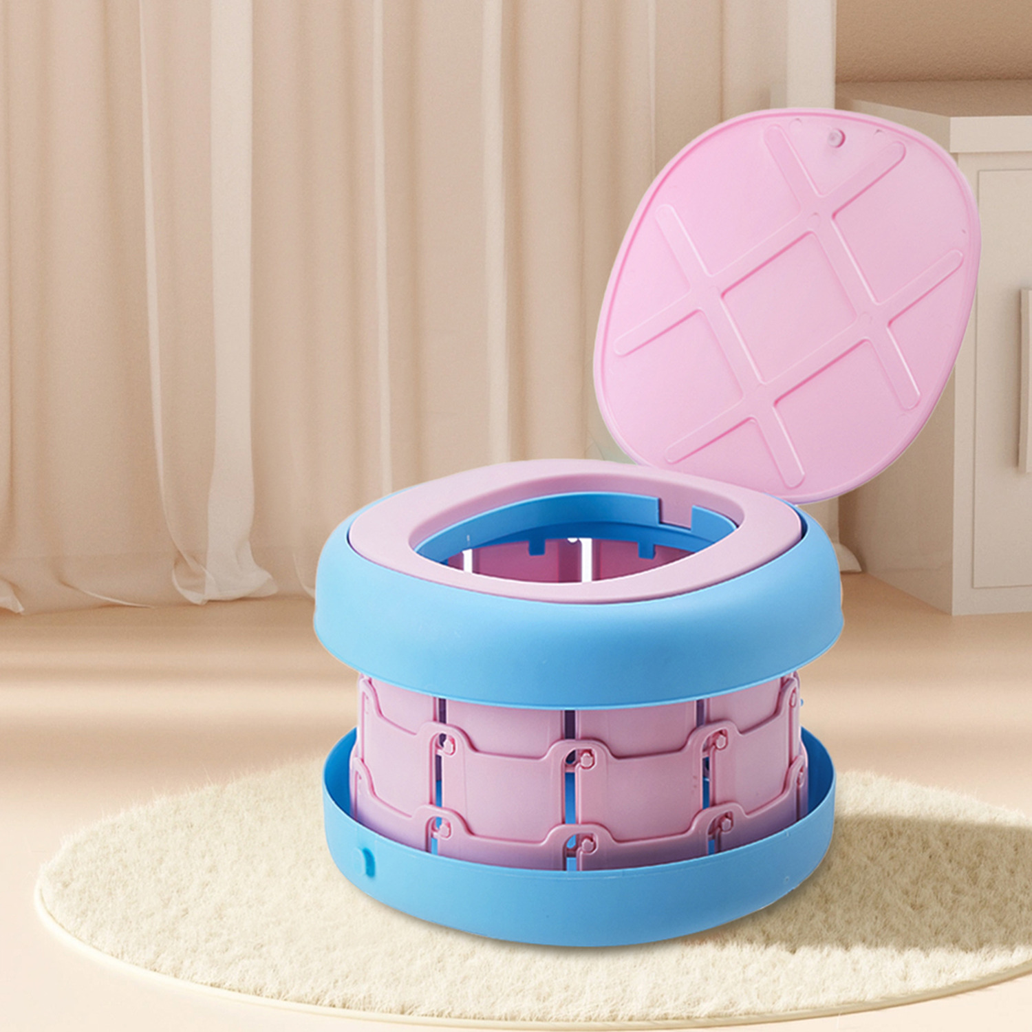 Safe-O-Kid- Portable Foldable Potty Seat- Pink (Pack of 1) main image 0