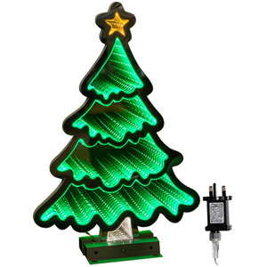 Infinity Standing Christmas Tree with Metal Base and LEDs