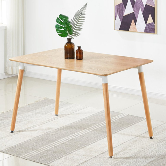 Single Halo Rectangular Wooden Dining Table for Dining Room