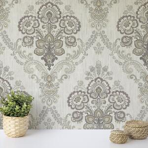 Indian Paisley Damask Wallpaper