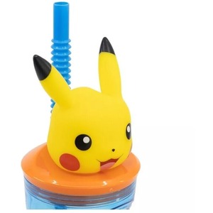 Pokemon 3D Figurine Glass Tumbler With Straw 360ML
