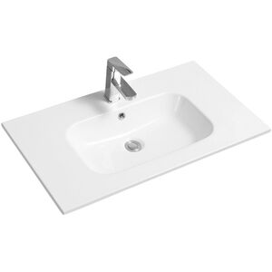 Ceramic 81cm Thin-Edge Inset Basin with Oval Bowl