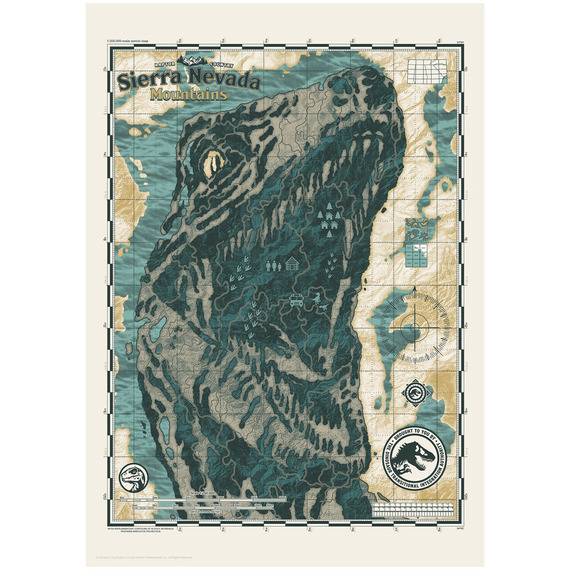 Jurassic World Sierra Nevada Mountains Limited Edition Art Print