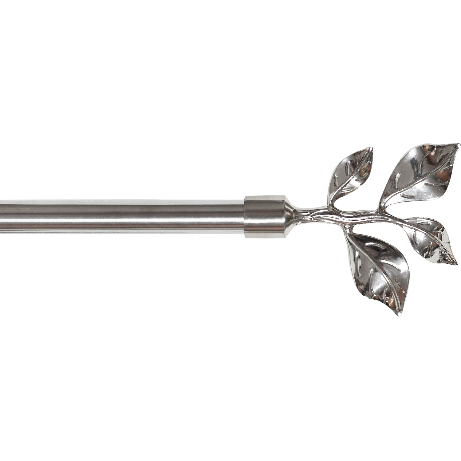Leaf Branch Curtain Pole - Silver / 120 - 210 cm