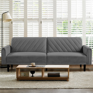 Dark Grey Yaheetech Modern Convertible Sofa Bed Couch Bed shot 9902458