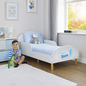 Kids White Toddler Bed - Reach For The Stars