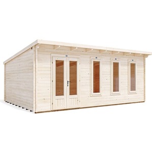 6x4m Dunster House Wooden Log Cabin Summerhouse