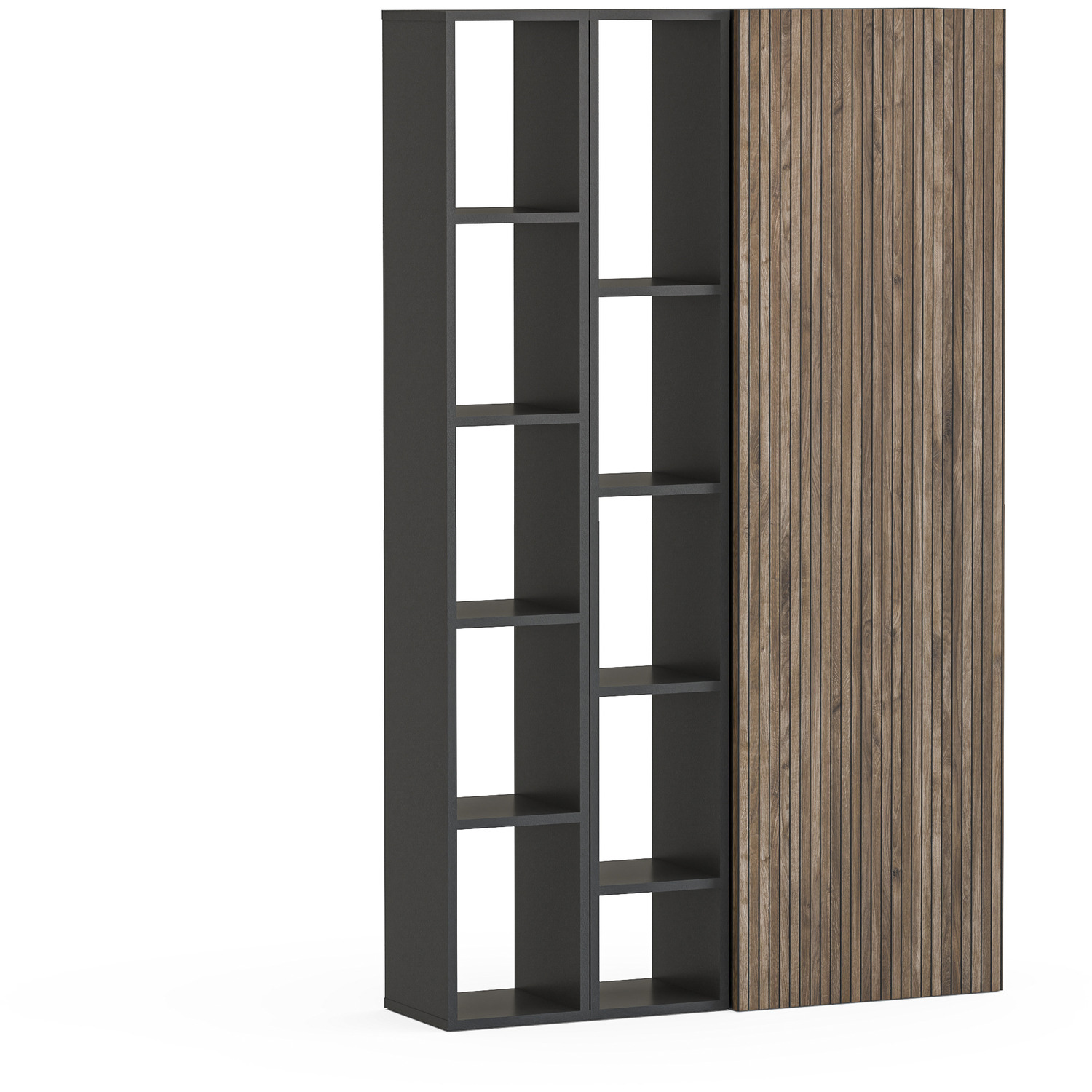 Bern Wall Mounted Cabinet And Shelves - Black And Alina Pattern