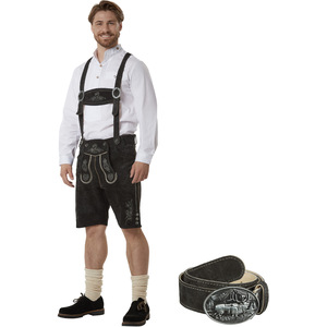 Dressforfun® Lederhosen Johannes -  Bone Buttons, High-Quality Braces And A Sturdy Belt,