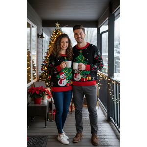 Festive Fun Light Up Snowman Xmas  Jumper