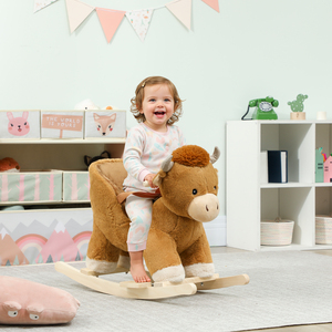 AIYAPLAY Baby Rocking Horse Ride on Horse Cow-Shaped for 1-3 Years