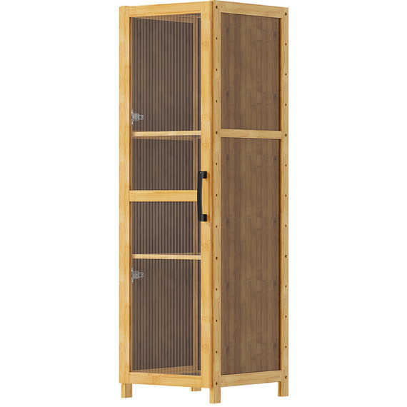 Narrow Bookcase Storage Unit with Acrylic Doors