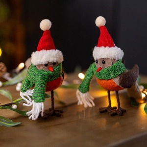 2pc Christmas Robin Tree Decoration Hanging Plush