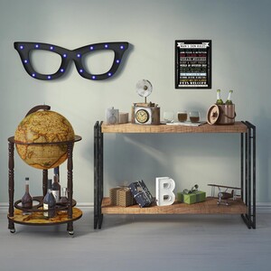 Upcycled Industrial Vintage Console Table