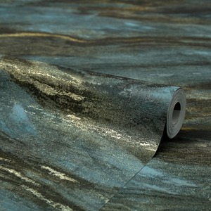 Nirvana Metallic Wallpaper in Teal and Gold