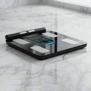 Smart Body Fat Scale with Handle Tempered Glass