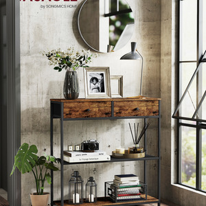 VASAGLE Narrow Console Table with 2 Fabric Drawers