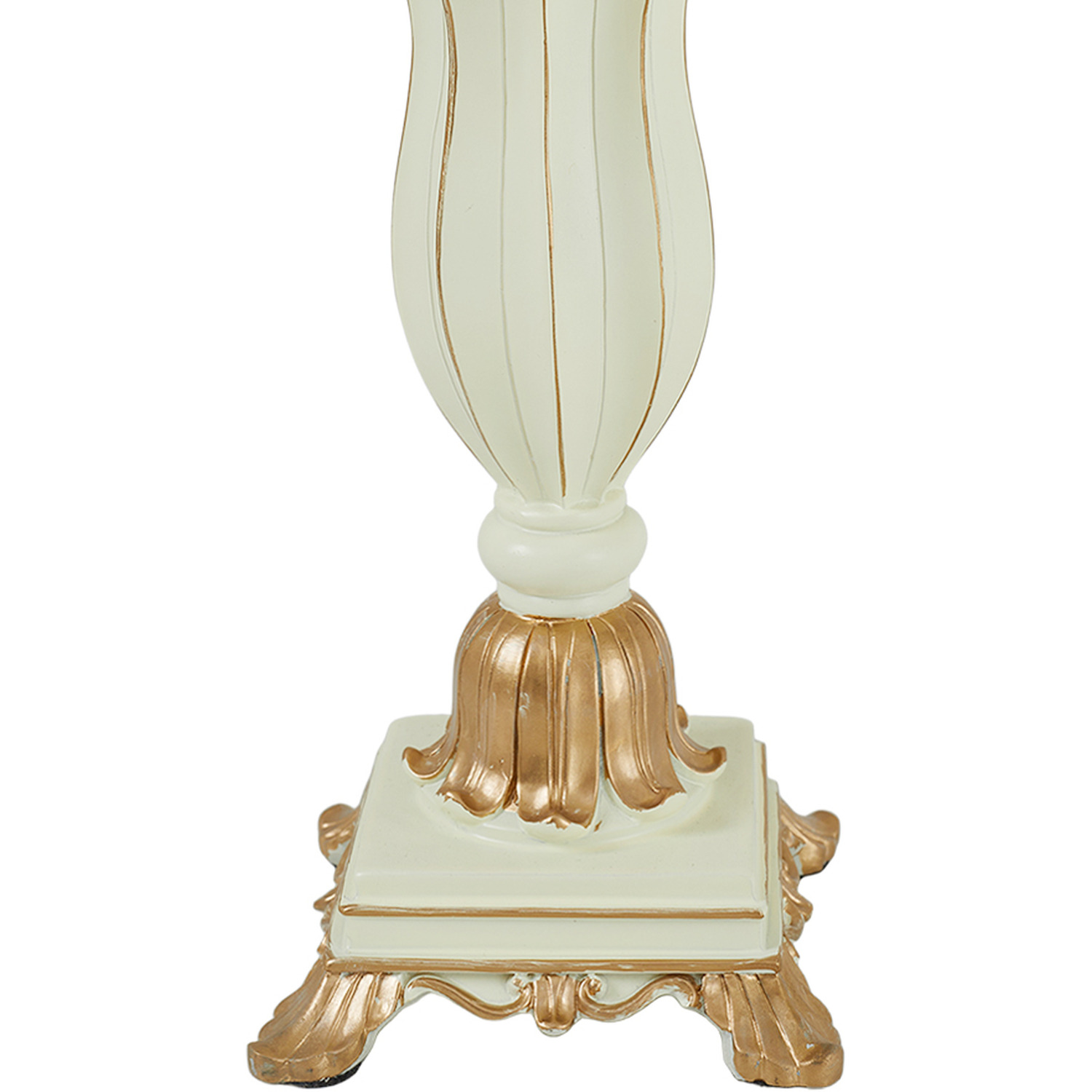 Elegant Floral Wave-fold Edge Table Lamp - White And Gold