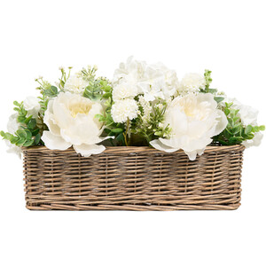 Faux Peony Basket Arrangement