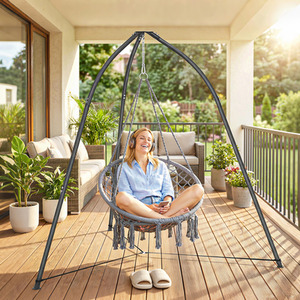 Outsunny Tripod Hanging Chair Stand with Chain 150 kg Capacity