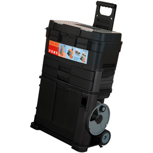 SwitZer Workshop Stackable Rolling Tool Box 3 in 1 With Tilting Bin