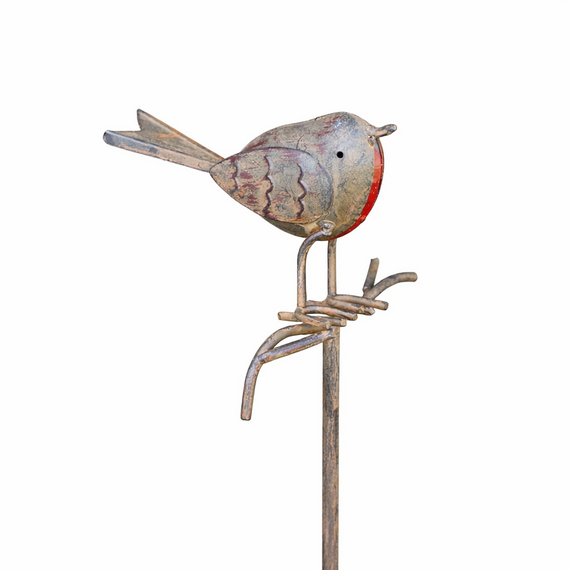 Robin on Stick Garden Ornament