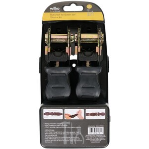 Pack of 2 Functional Ratchet Tie Down Straps