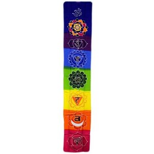 Chakra Drop Rainbow Batik Wall Art - Bali Handmade 183x35cm