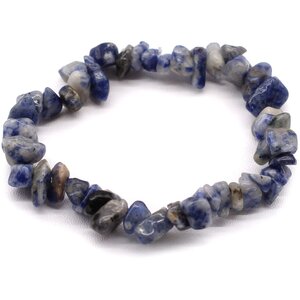 Sodalite Chip Stone Bracelet - Calming Blue Gemstone Jewelry