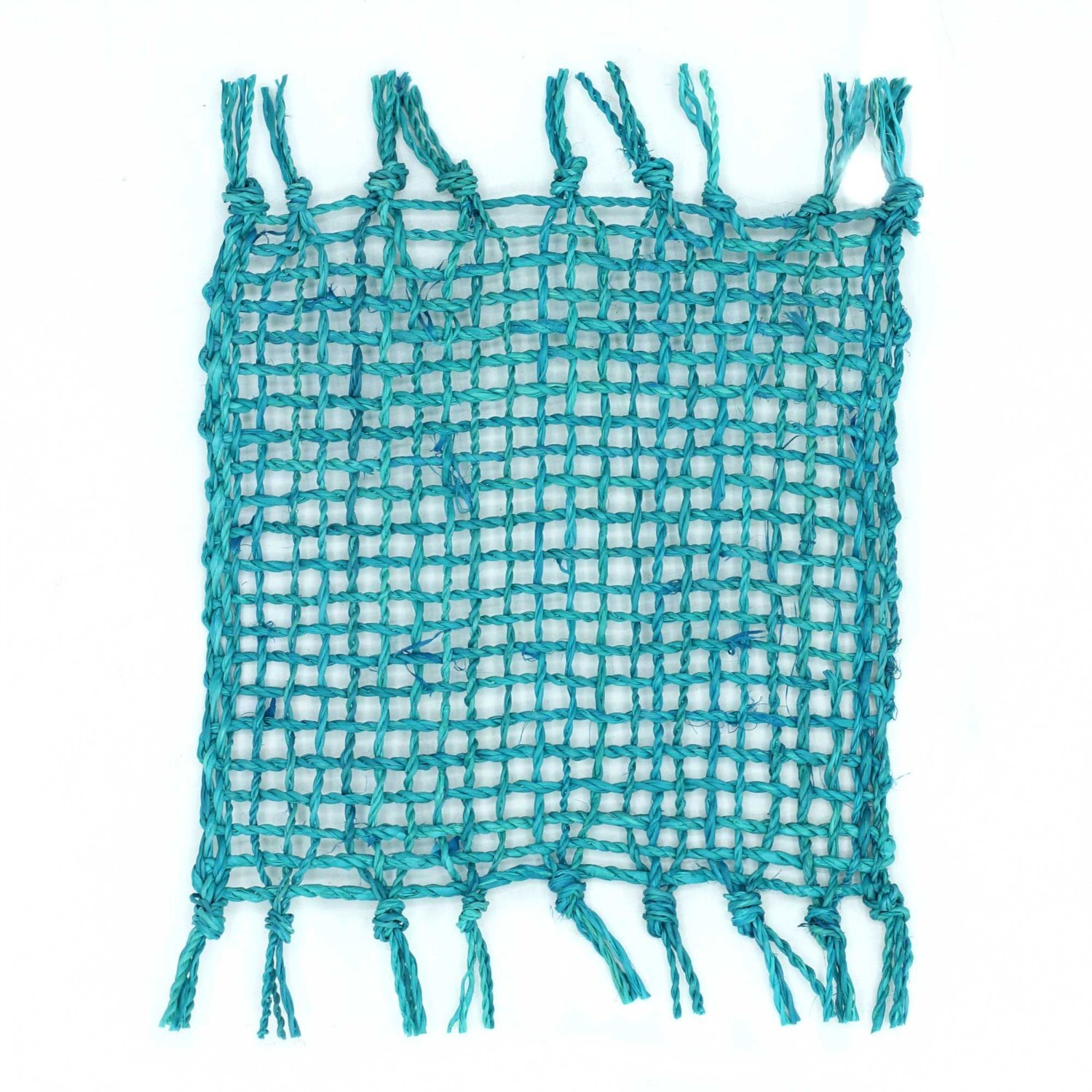 Image of Turquoise Seagrass Fringe Coasters Eco Friendly&hellip;