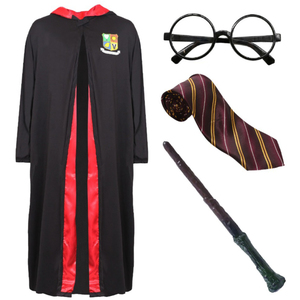 School Wizard Costume - Wand, Glasses & Tie