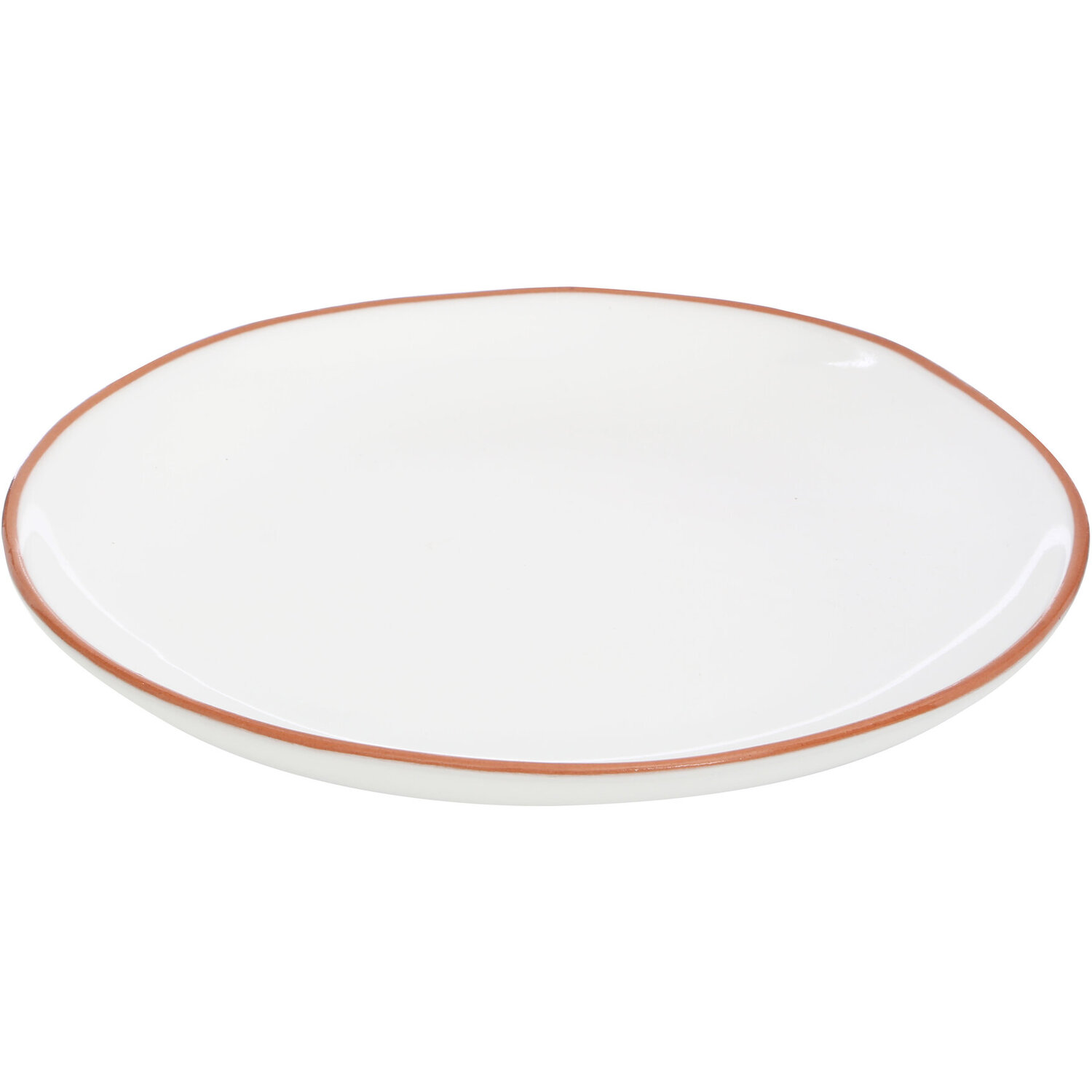Calisto Terracotta White Glazed Dinner Plate - White