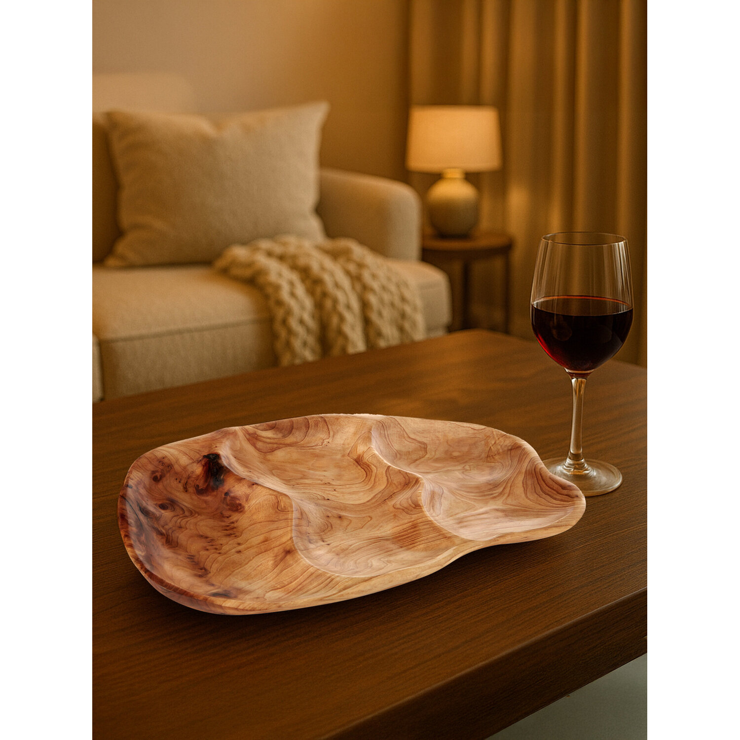 Savin 3 Section Serving Dish in Cedarwood - Brown