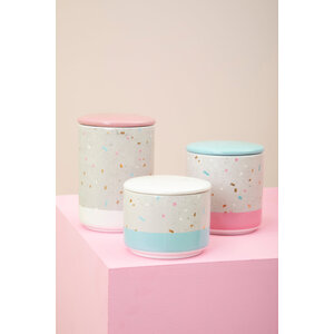 Lozica Small Fine Earthenware Grey Blue Storage Canister