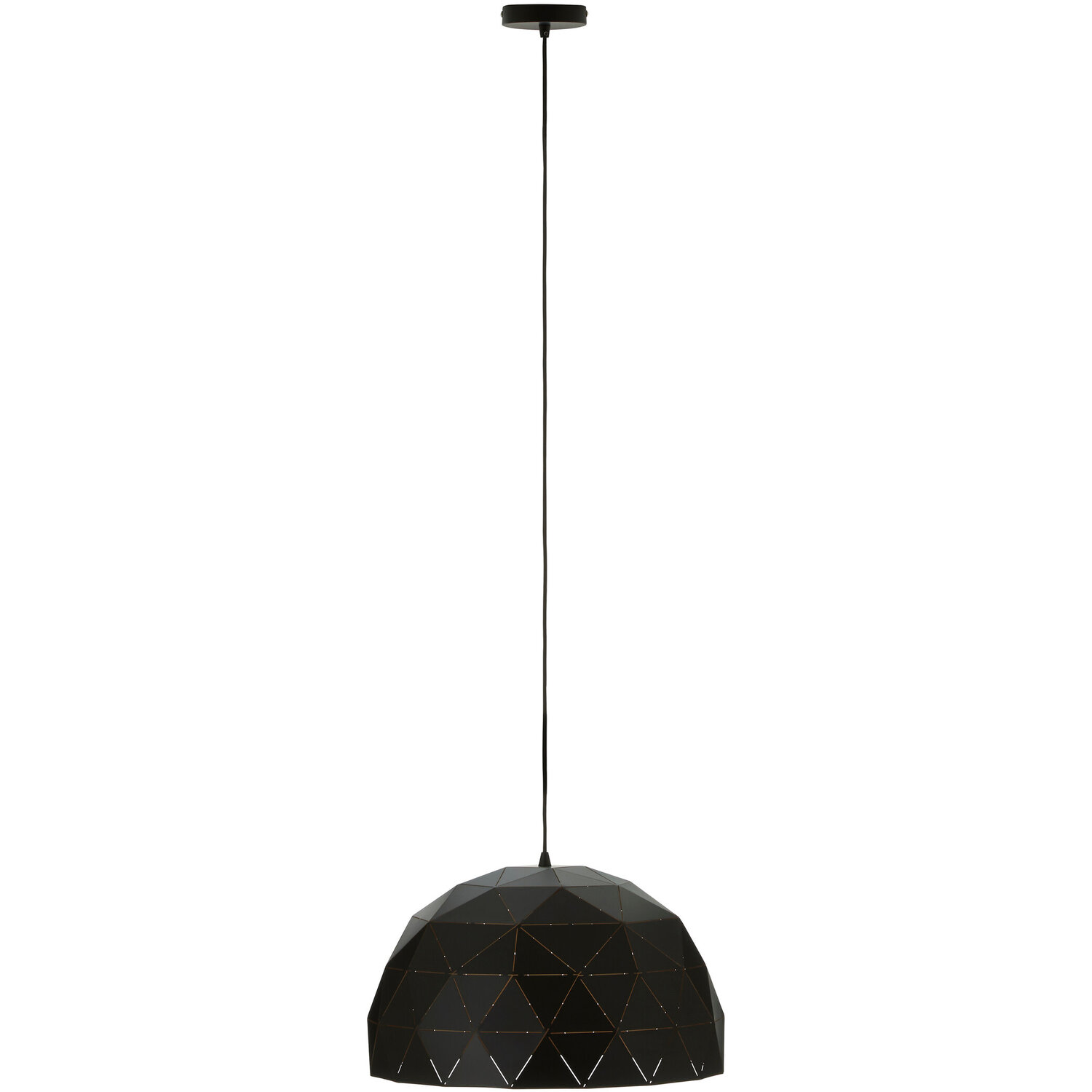 Mateo Medium Black and Copper Dome Pendant Light - Black