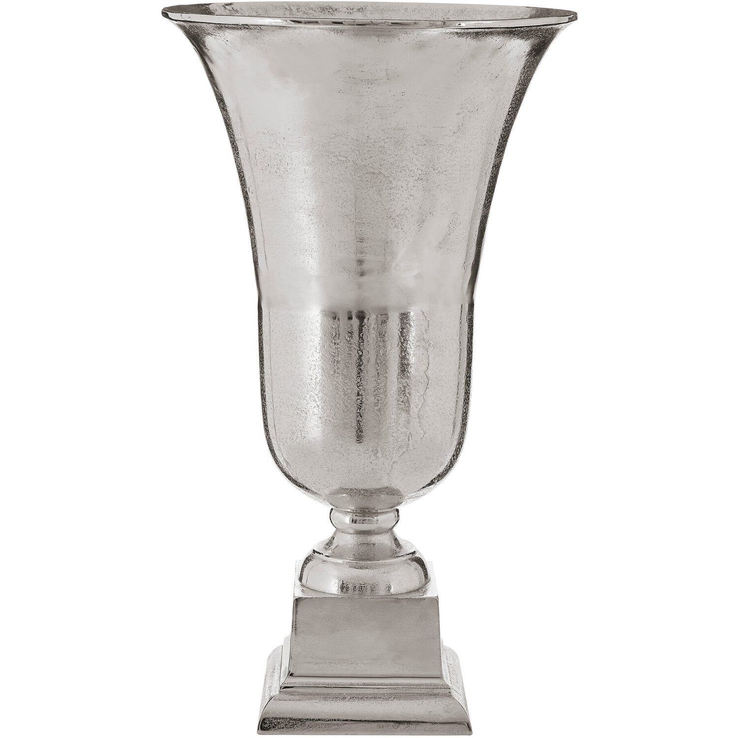 Chima Large Grey Ribbed Glass Vase - Aluminium. 100%