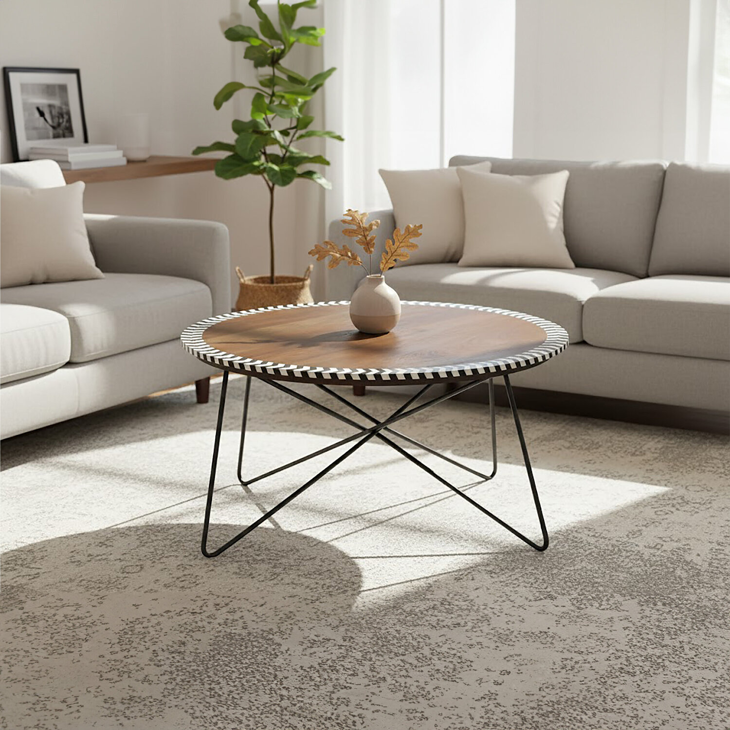 Artisan Acacia Wood Coffee Table. - Natural